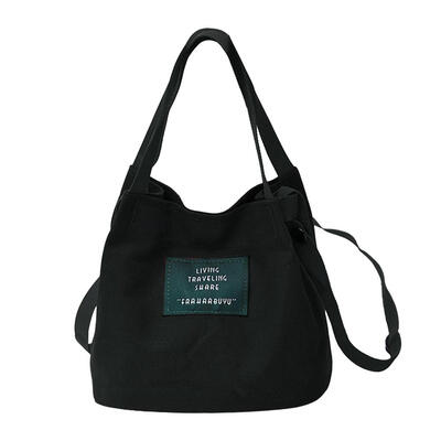 

Letter Print Shoulder Messenger Bucket Handbags Women Canvas Crossbody Bags