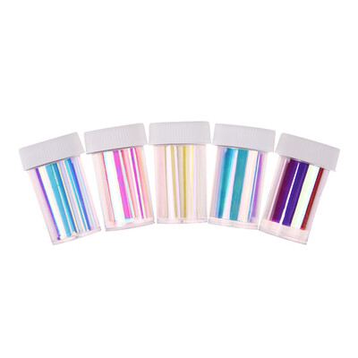 

5 Color Nail Polish Stickers Mirror Platinum Candy Papers Nail Art DIY Tool