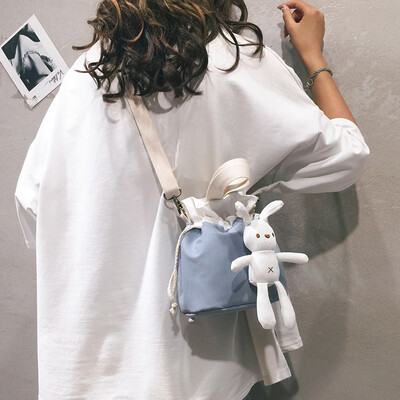 

Cute ugly cute small bag female 2019 new Korean version of the ocean shoulder bucket bag cartoon rabbit slung net red envelope