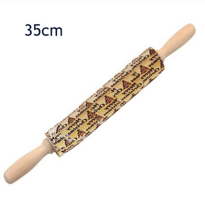 

Christmas Baking Cookies Cake Wooden Embossing Rolling Pin Xmas Tree Rollergift Star Snowman Snowflake Small Kitchen Supplies