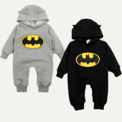 

Newborn Baby Boy Girl Clothes Batman Hoodies Infant Romper Jumpsuit Clothes