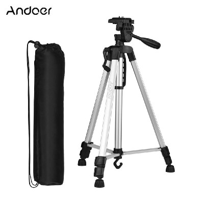 

Andoer Lightweight Photography Tripod Stand Aluminum Alloy 3kg Load Capacity Max Height 135cm53in with Carry Bag Phone Holder fo