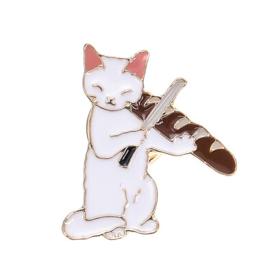 

Cute Cat Enamel Brooch Shirt Collar Pins Jewelry Unisex Brooch Backpack Pins