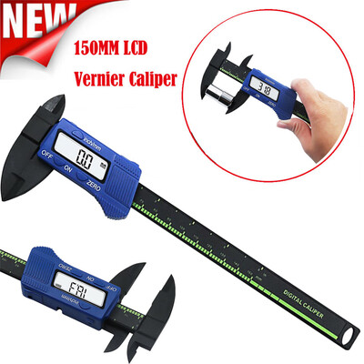 

〖Follure〗150mm6inch LCD Digital Electronic Carbon Fiber Vernier Caliper Gauge Micrometer