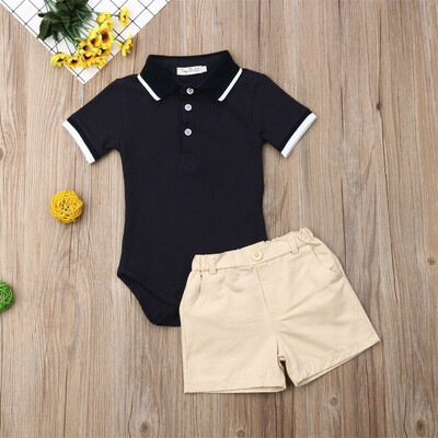 

Newborn Kid Baby Boy Romper T-shirt Tops Pants Gentleman Outfit Set Clothes