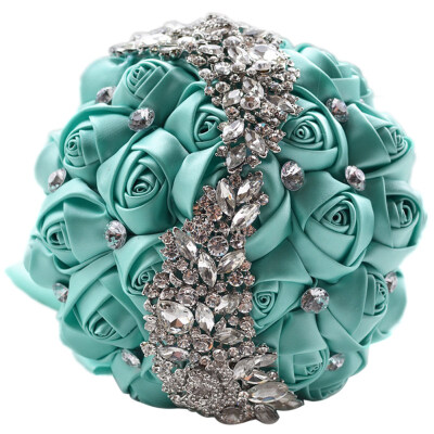 

Handmade Romantic Shiny Rhinestone Wedding Party Artificial Flower Bouquet Decor