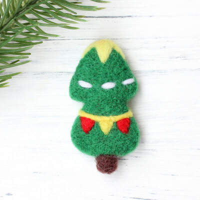 

Christmas Brooch Wool Felt Kit Handmade Material DIY Package Wreath Santa Claus Christmas Tree Pattern Brooch Felting Crafts