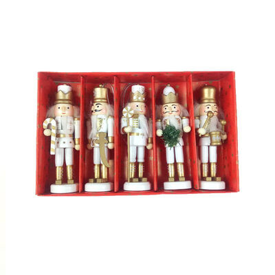 

5Inch Wooden Nutcracker Puppets Doll Toy Figurines Ornaments Christmas Pendant Decorations For Lovely Holiday Decor Tree Stands