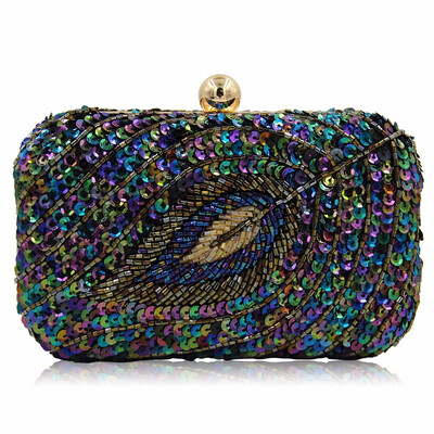 

AOLIDLLI Designer Bags Famous Brand Women Bags 2018 Women Sequined Beaded Wedding Party Floral High Quality Clutch with Chain