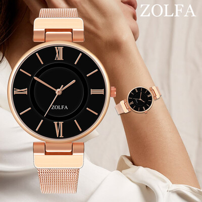 

RM ZOLFA Sleek Minimalist Stainless Steel Mesh Belt Ladies Quartz Watch