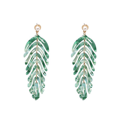 

AOTAMEN 2019 new long dangle resin green leaves earrings party jewelry accessories handmade fashion acrylic earrings for women