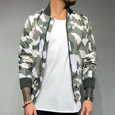 

Men Casual Outwear Waterproof Bomber Pilot Jacket Tops Camo Coat Windbreaker