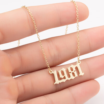 

Sale Custom Jewelry Special Date Year Number Necklace for Women from 1980 to 2002 Personalized Collares Necklaces