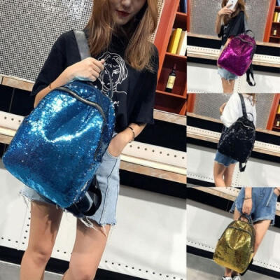 

Lady Girls Sequins Backpack Glitter Bling Travel Rucksack Shoulder Bag