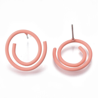 

Spray Painted Iron Ear Studs with Steel Pins Salmon 185x185mm Pin 07mm