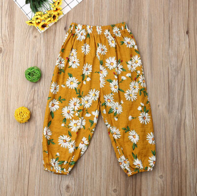 

Loose Breathable Pants Toddler Baby Girls Bottom Floral Trousers Summer 0-5Y