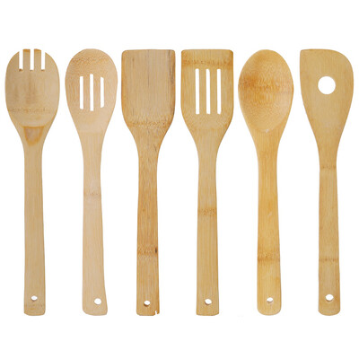 

6 Pcs Set New Creative Bamboo Wood Kitchen Tools Spoons Spatula Wooden Cooking Utensils