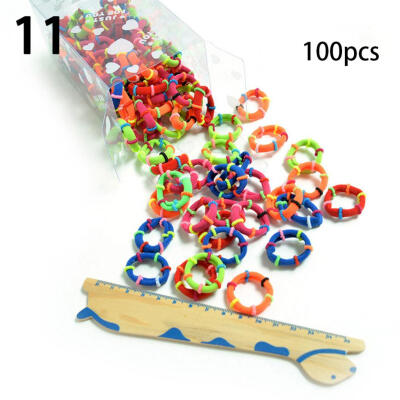 

100Pcs Fashion Women Girl Candy Color Elastic Hair Ring Rope Ponytail Holder