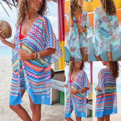 

Women Holiday Cover Up Bikini Swimwear Summer Beach Dress Bathing Suit Chiffon