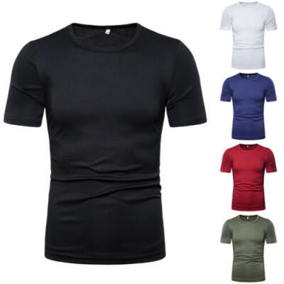 

Mens Slim Fit O Neck Short Sleeve Muscle Tee Shirts Casual T-shirt Tops Blouse