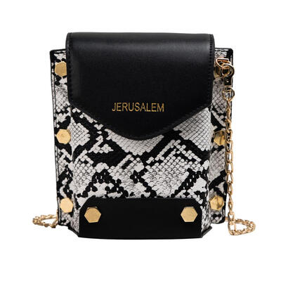 

Fashion Serpentine Print Shoulder Bag Women PU Leather Chain Crossbody Bags