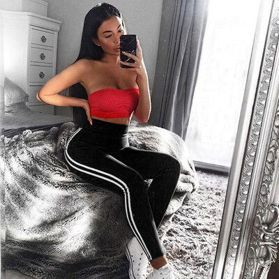 

Tailored Women Yoga Running Pants Cropped Leggings High Waist Stretch Trousers