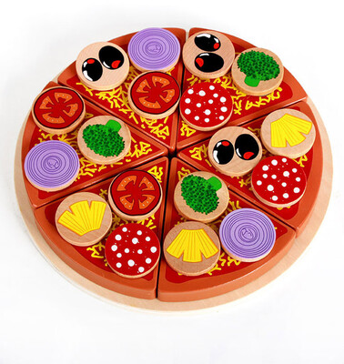 

〖Follure〗Pizza Wooden Toys Food Cooking Simulation Tableware Children Kitchen Pretend