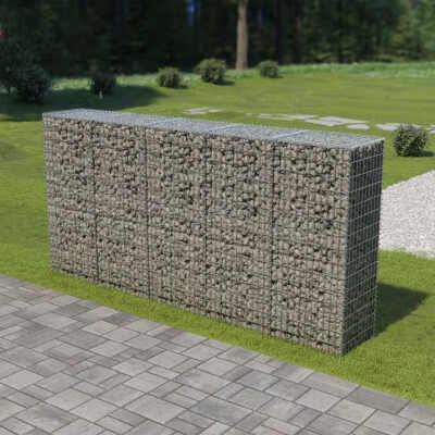 

Gabion Wall with Covers Galvanized Steel 118"x197"x59"