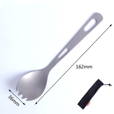 

1Straight Handle SporkSpoonForkCutter Outdoor Camping Cutlery Pure Titanium