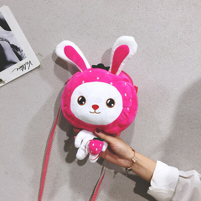 

Cartoon cute childlike bunny shoulder bag 2019 new wave casual fashion plush toy girl Messenger bag