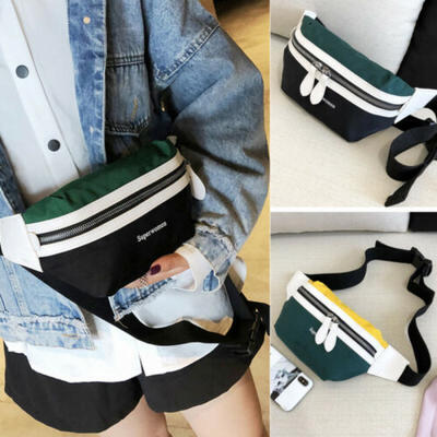 

Women Girl Black Green Nylon Travel Waist Fanny Pack Money Belt Chest bag