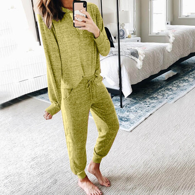 

Tailored Women Fashion Fall Casual Comfortable Tops And Pants Two Sets Of Sets