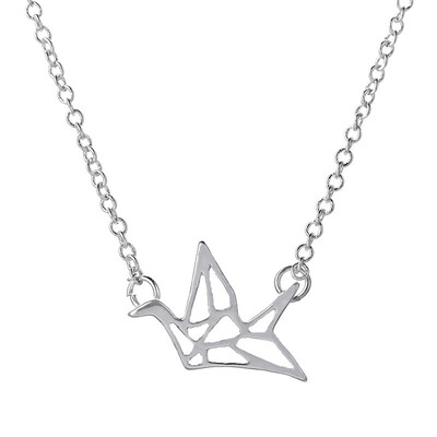 

Happy Future Paper Crane Necklace Women Origami Pigeon Pendant Clavicle Chain Statement Choker Necklaces