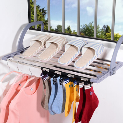 

Maybelline large indoor fence balcony multi-function drying rack towel rack folding rack shoe rack