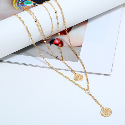 

New Bohemia Multi-layer Gold Metal Alloy Stars Pendant&Necklaces For Women Summer Boho Choker Necklaces Party Wedding Jewelry