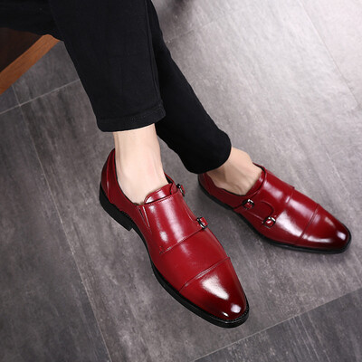 

Autumn new double buckle mens shoes for large size mens shoes