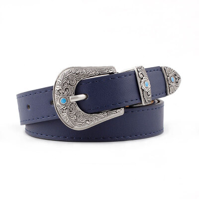 

Luxury Designer Brand 2019 Women Silver Leather Western Cowgirl Waist Belt Fashion Metal Buckle Waistband New Hot Belts forWomen