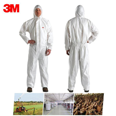 

3M 4510 Protective Coverall Hooded Safety Clothing One-piece Hood Anti-liquid Splash Dust-proof for Industry Lab Use