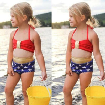 

Summer Kids Baby Girl Bikini Set Swimming Clothes Swimsuit Swimwear Bathing Suit