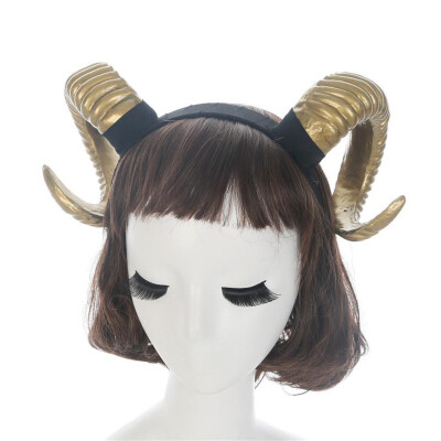 

Demon Of Evil Horn Cosplay Headdresses Sheep Horns Handmade Gothic Headband Halloween Prop Hairband