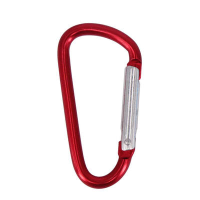 

10pcs D Shaped Camping Carabiner Aluminum Alloy Locking Hook Ring Key Waterbottle Buckle Random Color