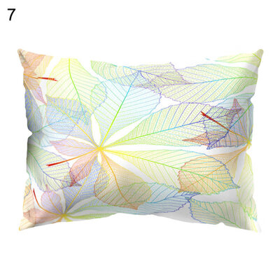 

Colorful Leaves Print Pillow Case Waist Throw Cushion Cover Bedroom Decoration