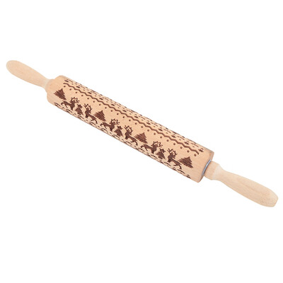 

43cm Embossing Rolling Pin Baking Cookies Biscuit Engraved Roller