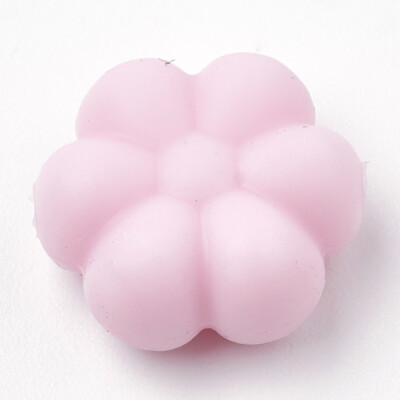 

Food Grade Environmental Silicone Beads Chewing Beads For Teethers DIY Nursing Necklaces Making Flowerr Pink 14x13x6mm Hole