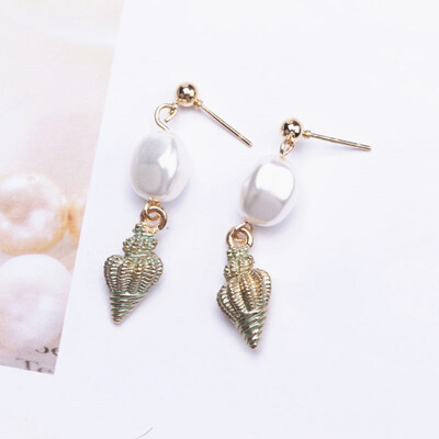 

EK693 Boho Vintage Natural Shell Drop Earrings For Women Beach Small Conch Pearl Drop Earring Wedding Jewelry Accessories