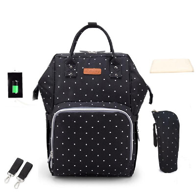 

Baby Diaper Bag Backpack Mummy Bag Nappy Bags Multi-function Large Capacity Shoulders Bag with Insulated Bottle Pockets External U
