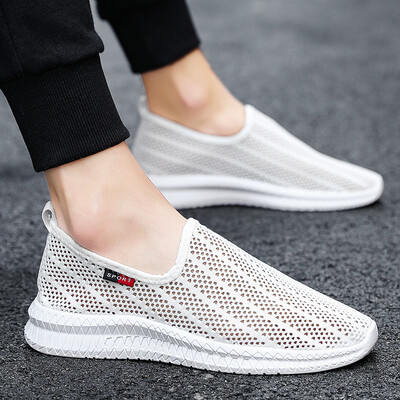 

Mens shoes in summer mesh trend breathable sports hollow mesh lazy footwear old Beijing cloth shoes