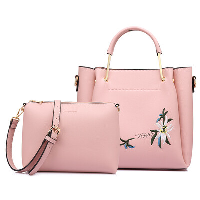 

LOVEVOOK women handbags female shoulder crossbody bag with embroidery high quality messenger bags ladies purse 2 psc set 2018