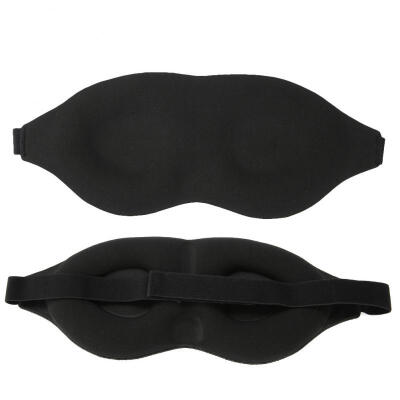 

Greensen Black Smooth Adjustable Sleeping Eye Mask 3D Contoured Eye Mask for Home Travel Use