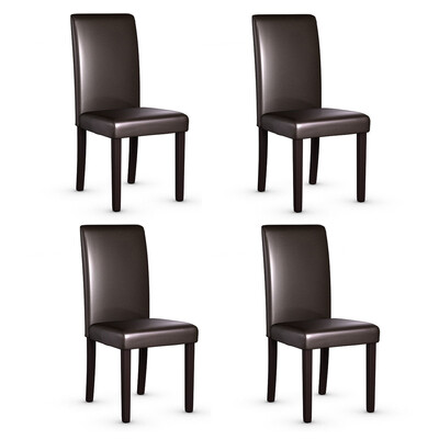 

Set of 4 Urban Style PU Leather Dining Side Chairs